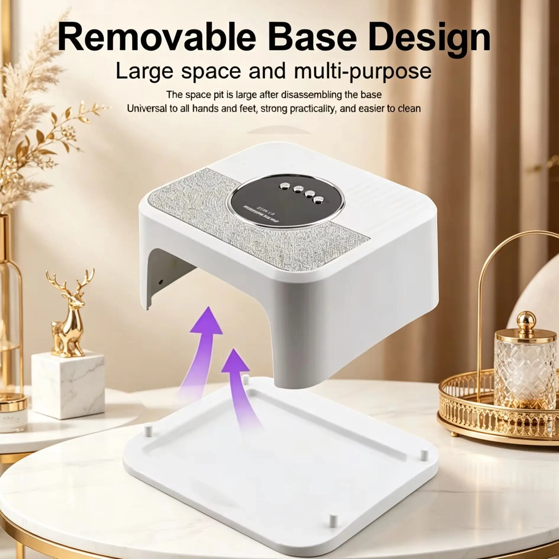 

Portable 45LED UV Nail Dryer High Power Smart LCD Screen Gel Curing Lamp Removable Base Manicure Pedicure Tool