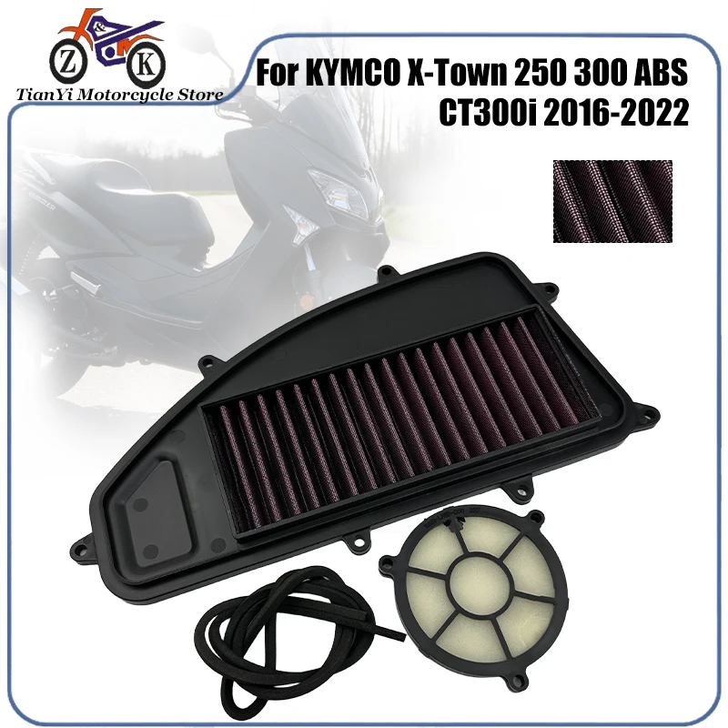 1 Uds filtro de aire de admisión de motocicleta para KYMCO x-town 250 300 ABS CT300i 2016-2022 Agility 300i Xciting 300i CT250 limpiador de aire