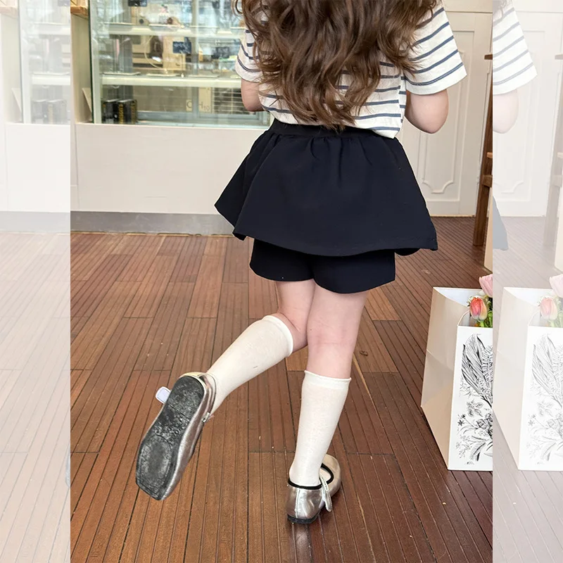 Girls Anti Glare Letter Skirt Pants 2025 Summer New Children Spicy Girl A-line Skirt Children Versatile Shorts - Image 3