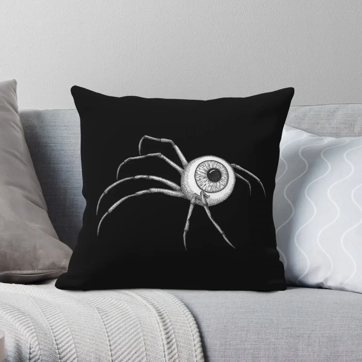 

Creepy Crawling Spider Eye Square Pillowcase Polyester Linen Velvet Pattern Zip Decorative Home Cushion Cover