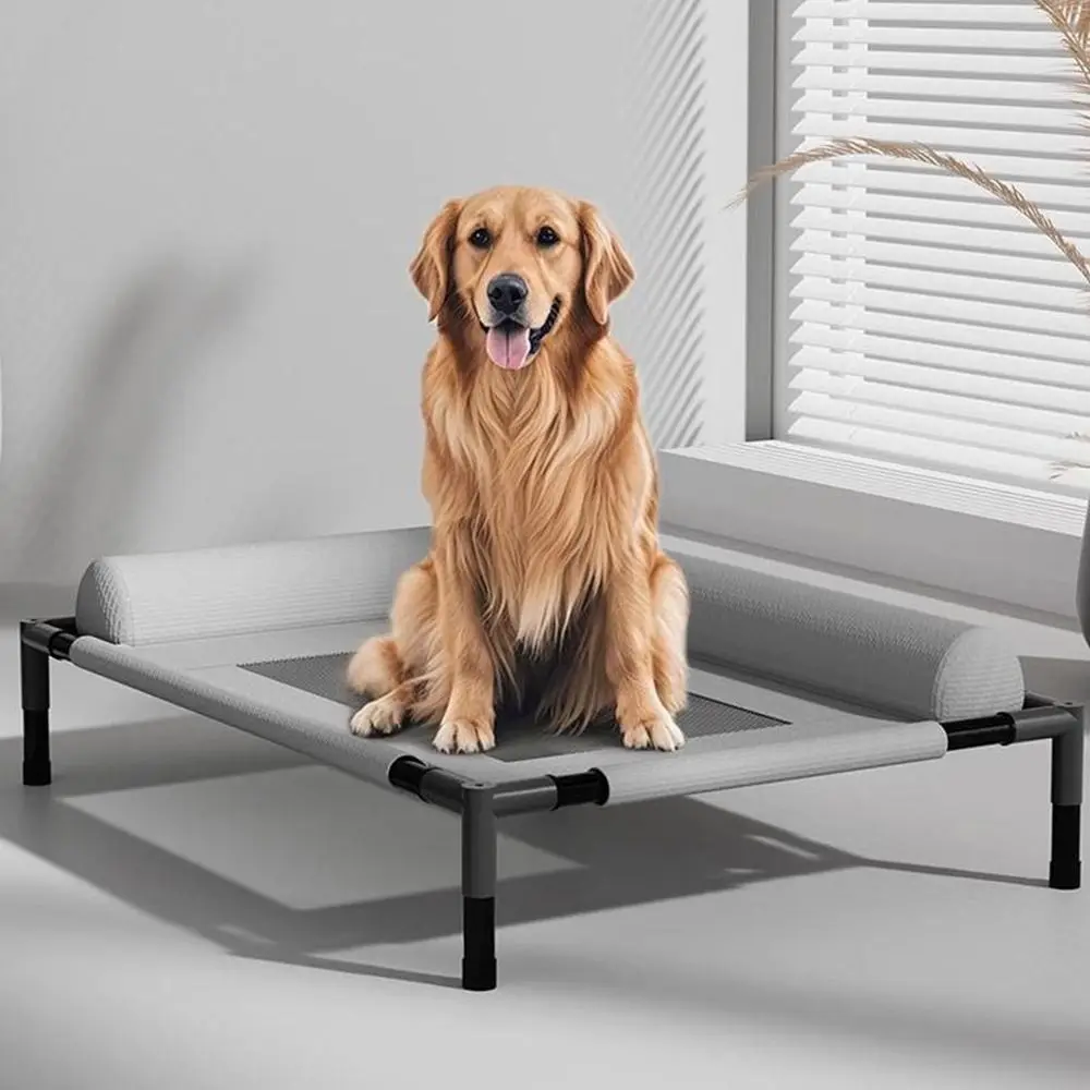 

Washable Mesh Elevated Dog Beds Removable with Pillow Dog Cooling Bed Breathable Outside Dog Bed Cat Patio Sunbathing