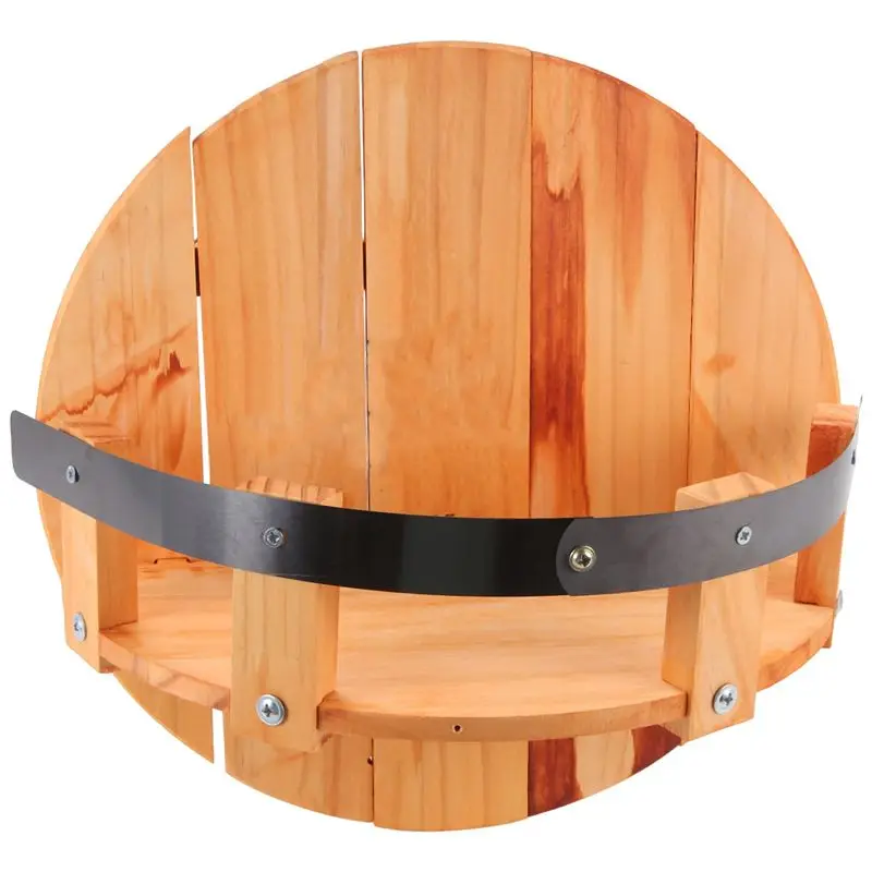 [A92P!】 Wall Mounted Vintage Round Wooden Barrel Whiskey Shelf, Hand Crafted Liquor Bottle Display, Wine Rack