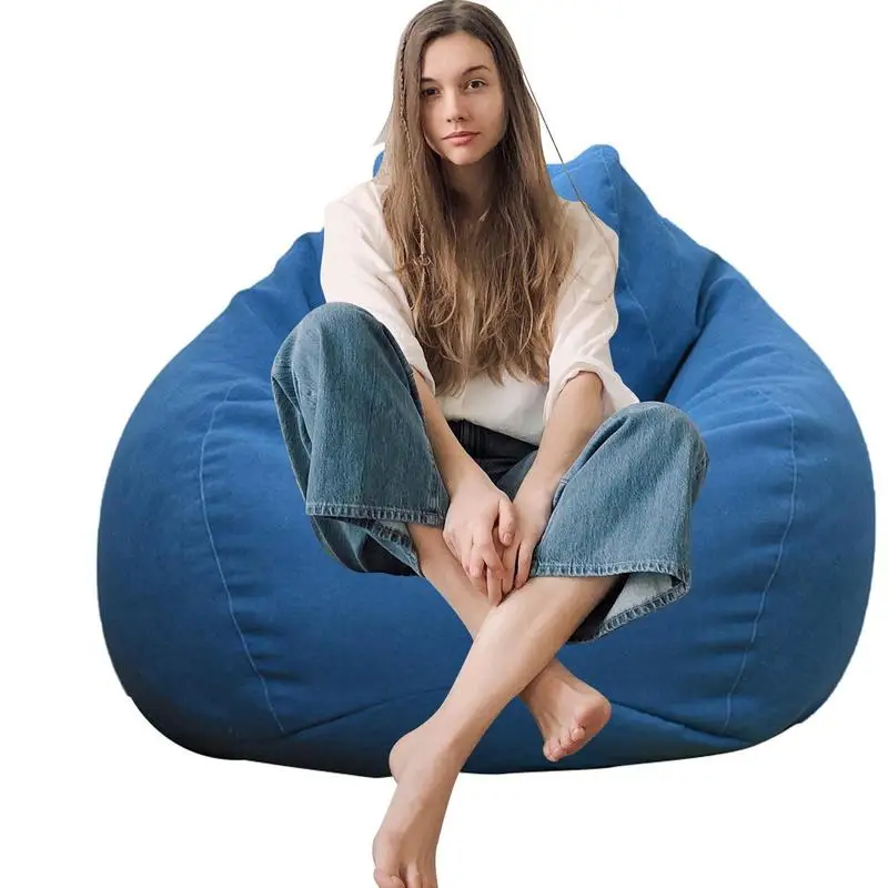 Beanbag Lazy Sofa Cover Lounger Chair Sofa Seat Living Room Furniture Without Filler Bed Pouf Puff Couch removable and washable