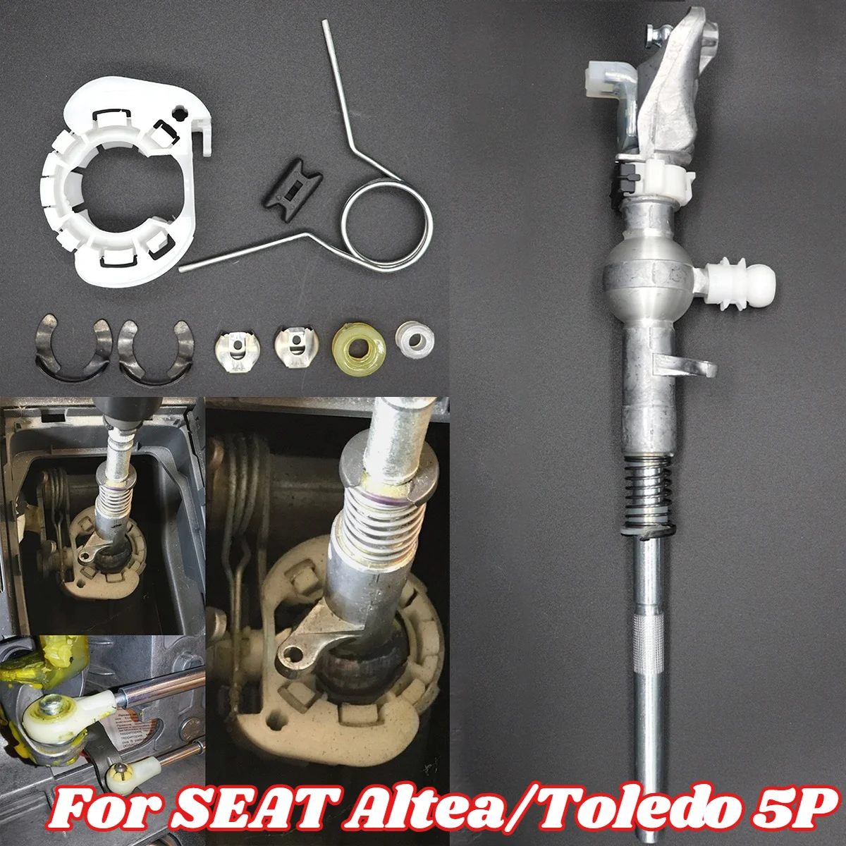 10pcs For SEAT Altea Toledo 5P Leon 1P Gearshift Lever Rebuild Kit with Cable Bushing Lock Washer Set Auto 1K0711116 1K0711265
