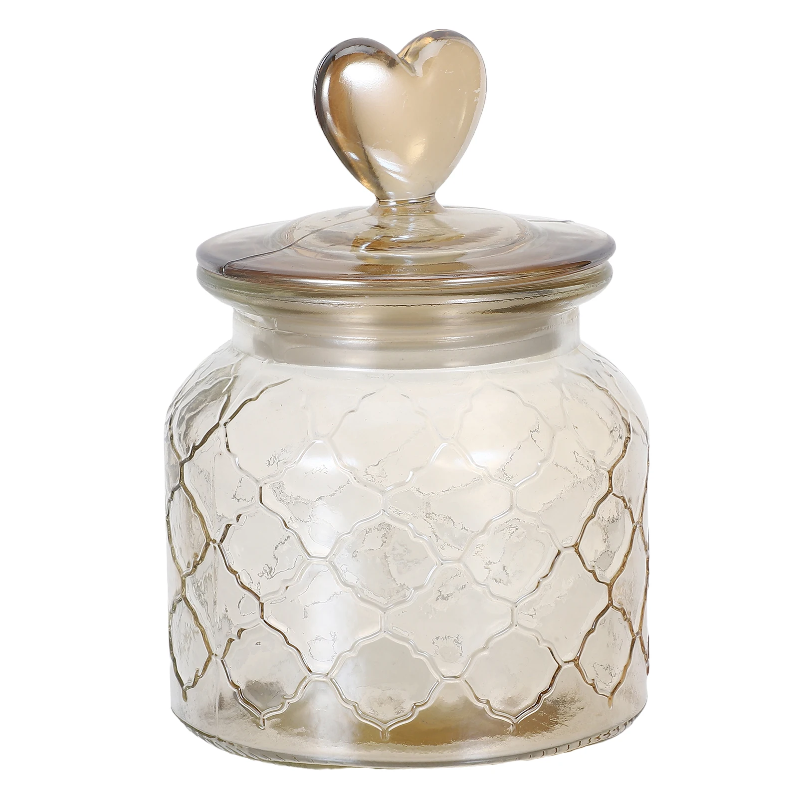

Heart Lid Glass Jar Snack Storage Container Sealing Safe Sanitary for Nuts Legumes Grains Dried Fruits