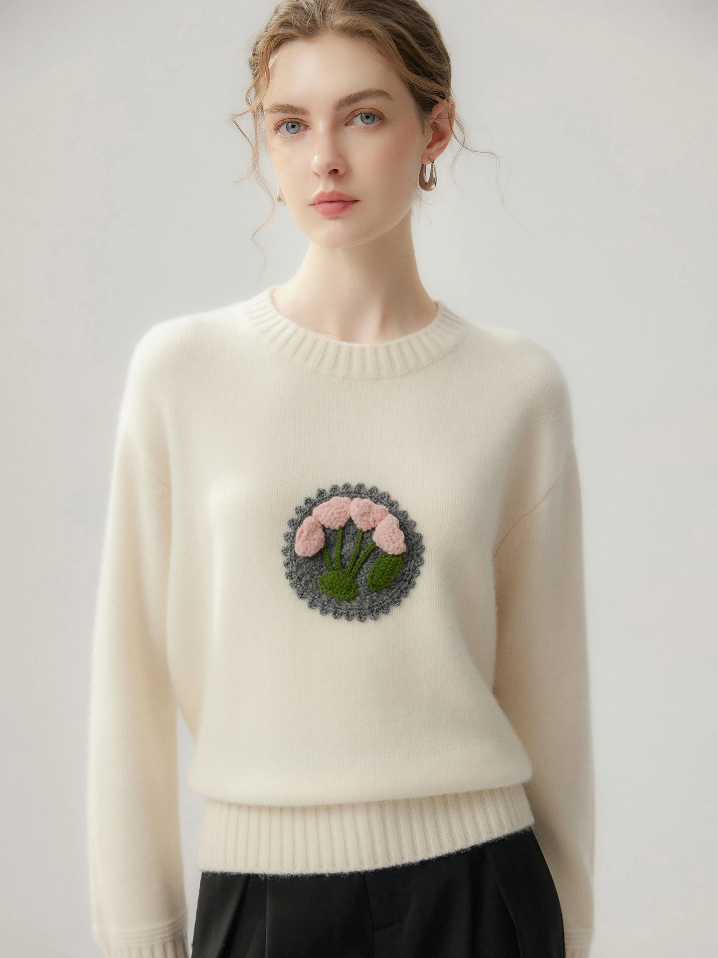 Light Luxury 100% Cashmere Women Sweater Thick Pullover Autumn Winter Warm Knitwear Long Sleeve Clothing Top New Crochet Jumper
