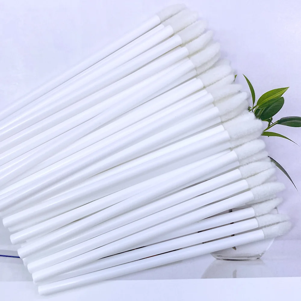 100/500 pièces pinceaux à lèvres jetables cosmétique brosse à lèvres rouge à lèvres brillant baguettes nettoyant applicateur fard à paupières maquillage brosse outil