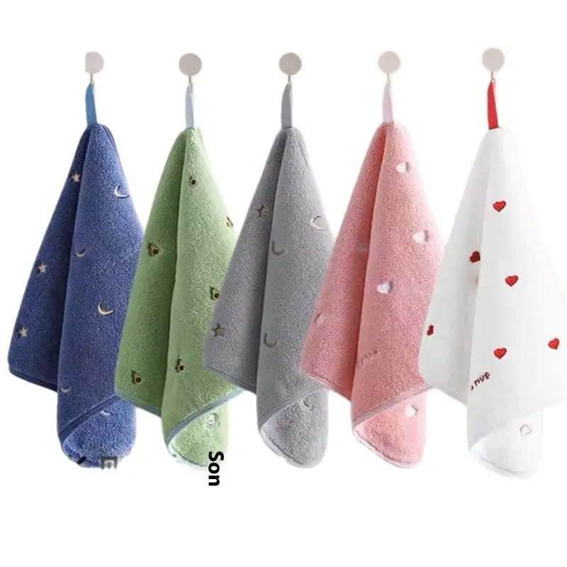 30x30 cm Cartoon piccolo ricamo puro cotone per uso domestico morbido non peloso bagno viso adulto asciugamano