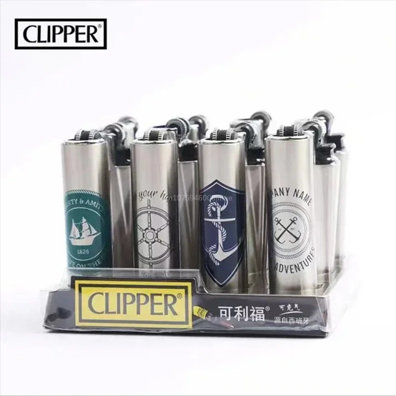 2024 Clipper Nylon Explosion-proof Portable Grinding Wheel Inflatable Metal Butane Gas Lighter Gift Boxed Men\'s Gifts