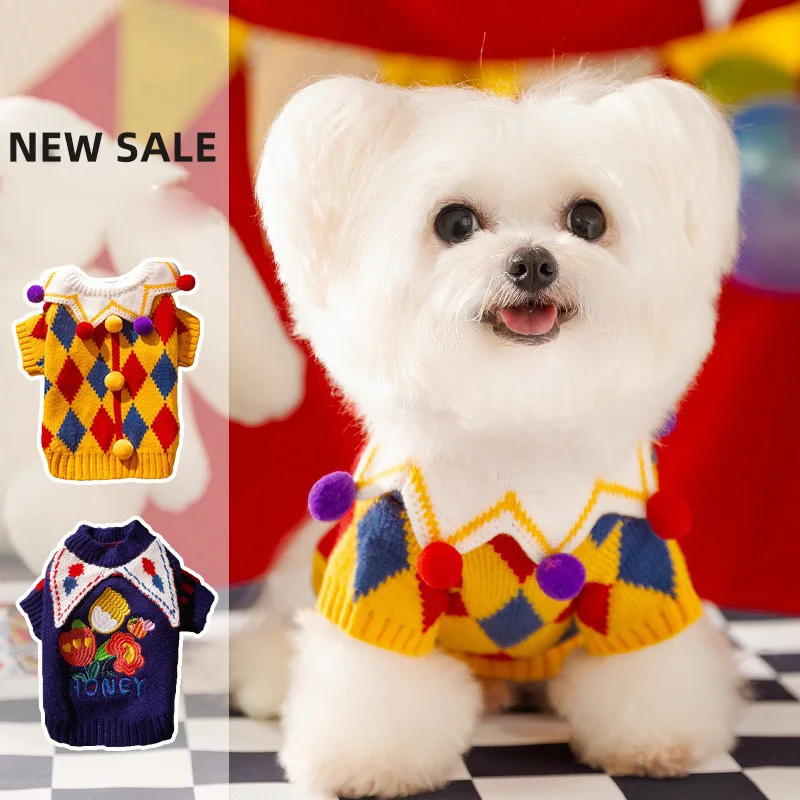 Puppy Pullover Autumn and Winter Novelty Pet Sweater Teddy Bikini Bear Knit Sweater Dog Comfortable Warm Clothes