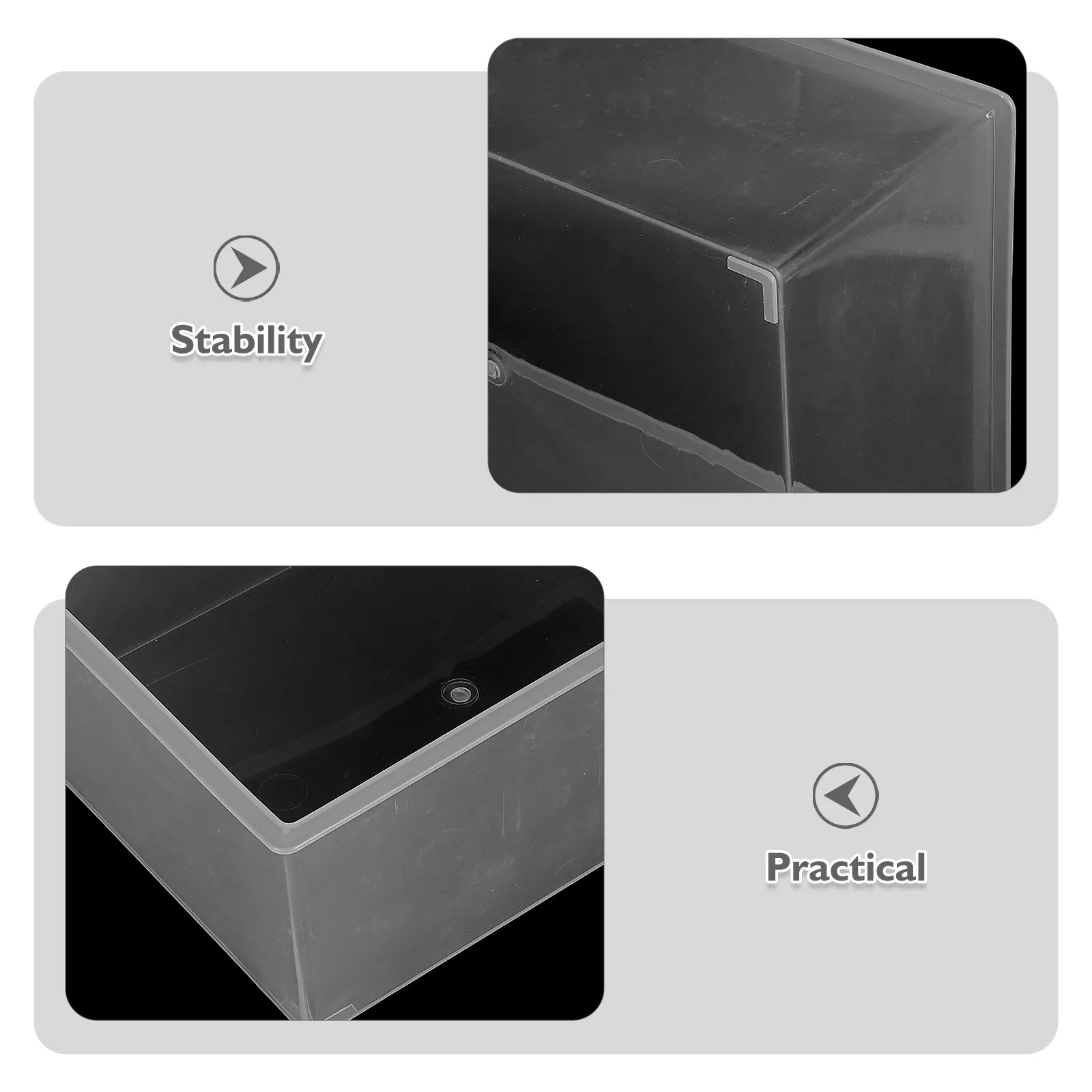 Thickened Transparent Square Plastic Lab Sink for Washing Equipment – 10.6 x 7.9 x H Inches, Laboratory Basin