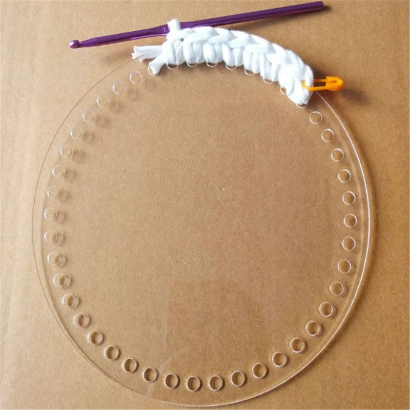 2Pcs 10/12/15/18/20cm Transparent Acrylic Bottom Crochet Bag Making Bottom Mat Cushion Purse Pad Bottom Base DIY Bag Accessories