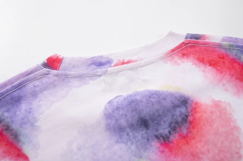 Hip-Hop Aquarell Tie-Dye Grafik-T-Shirt mit Strass-Astronauten-Totenkopf-Print Lässiges T-Shirt Original Herren-T-Shirts Sommer Y2k Kleidung – Detail 10