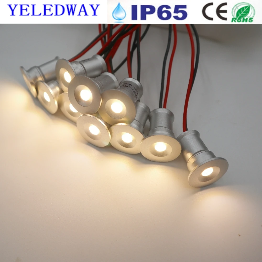 IP65 Recessed Downlight DC12V 1W DIY Dimmable Spotlight Led Kitchen Cabinet Light 15MM Indoor Outdoor Spot Lamps Ceiling Lights