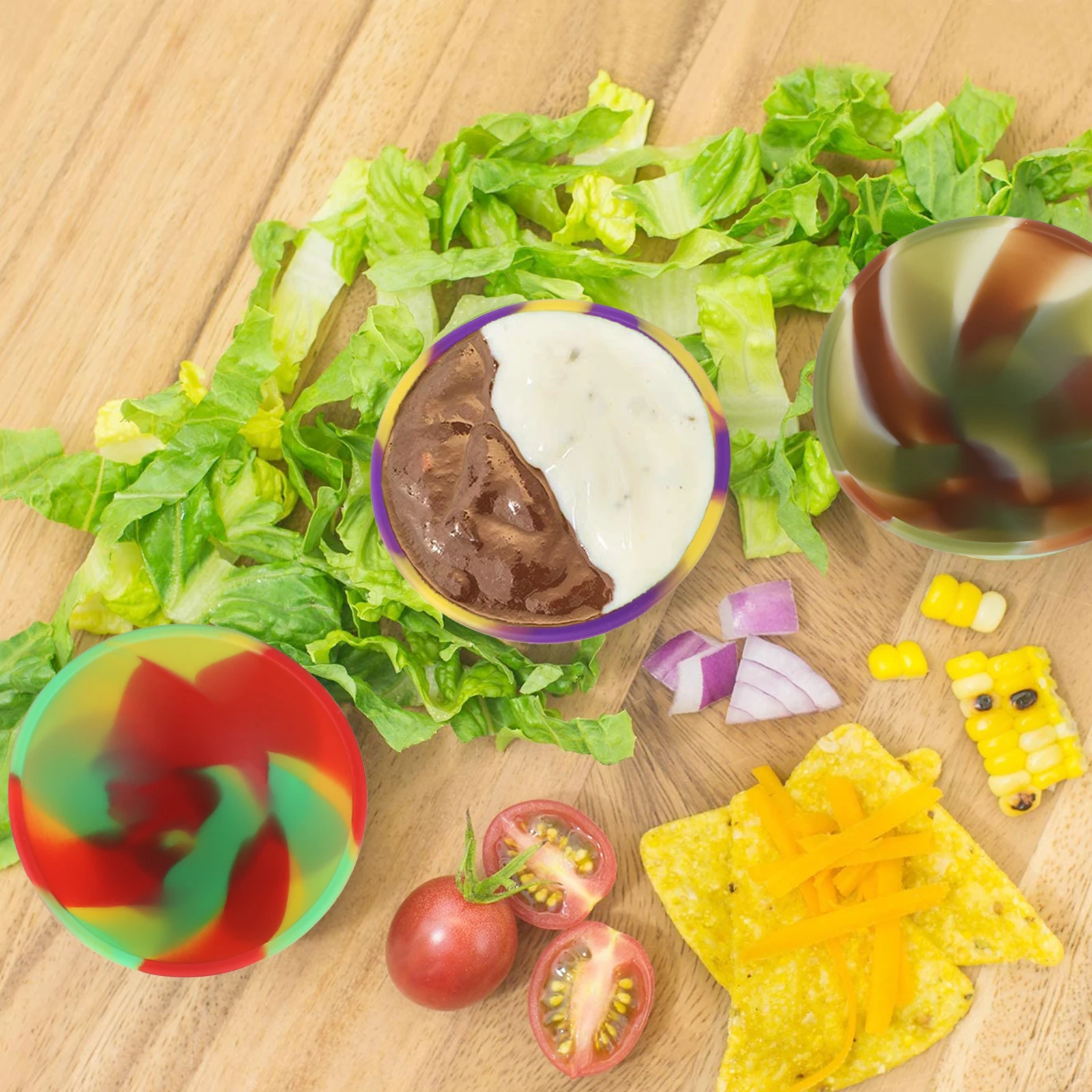 

Baby Feeding Bowl 5pcs Silicone Storage Set for Kids Rice Cereal Seasoning Container Toddler Snack Bowl Microwave Safe