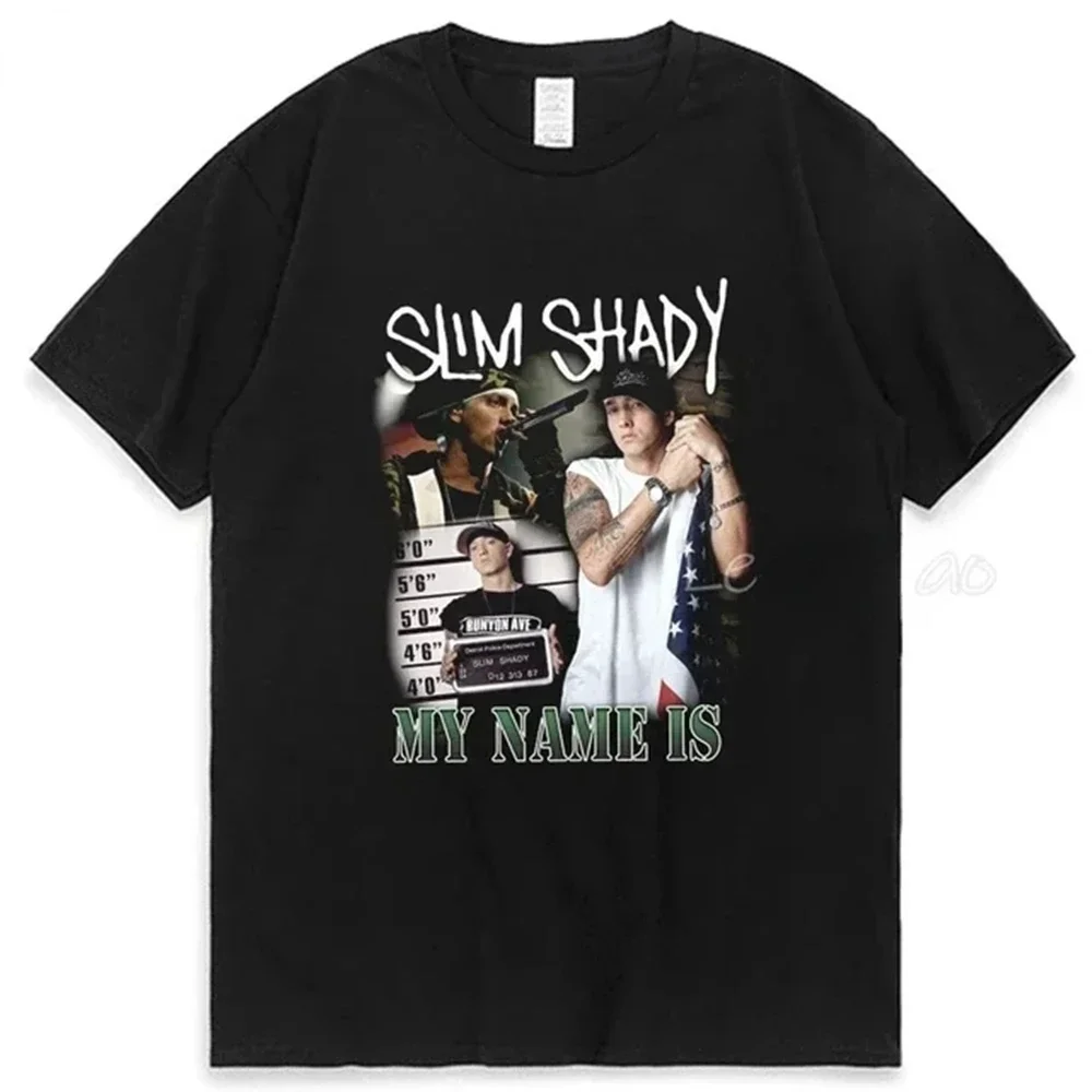 2025 مغني الراب ايمينيم تي شيرت النساء الرجال الصيف موضة تي شيرت الهيب هوب بلايز تيز فضفاض روك Camisetas الصبي تيز صيف جديد للجنسين
