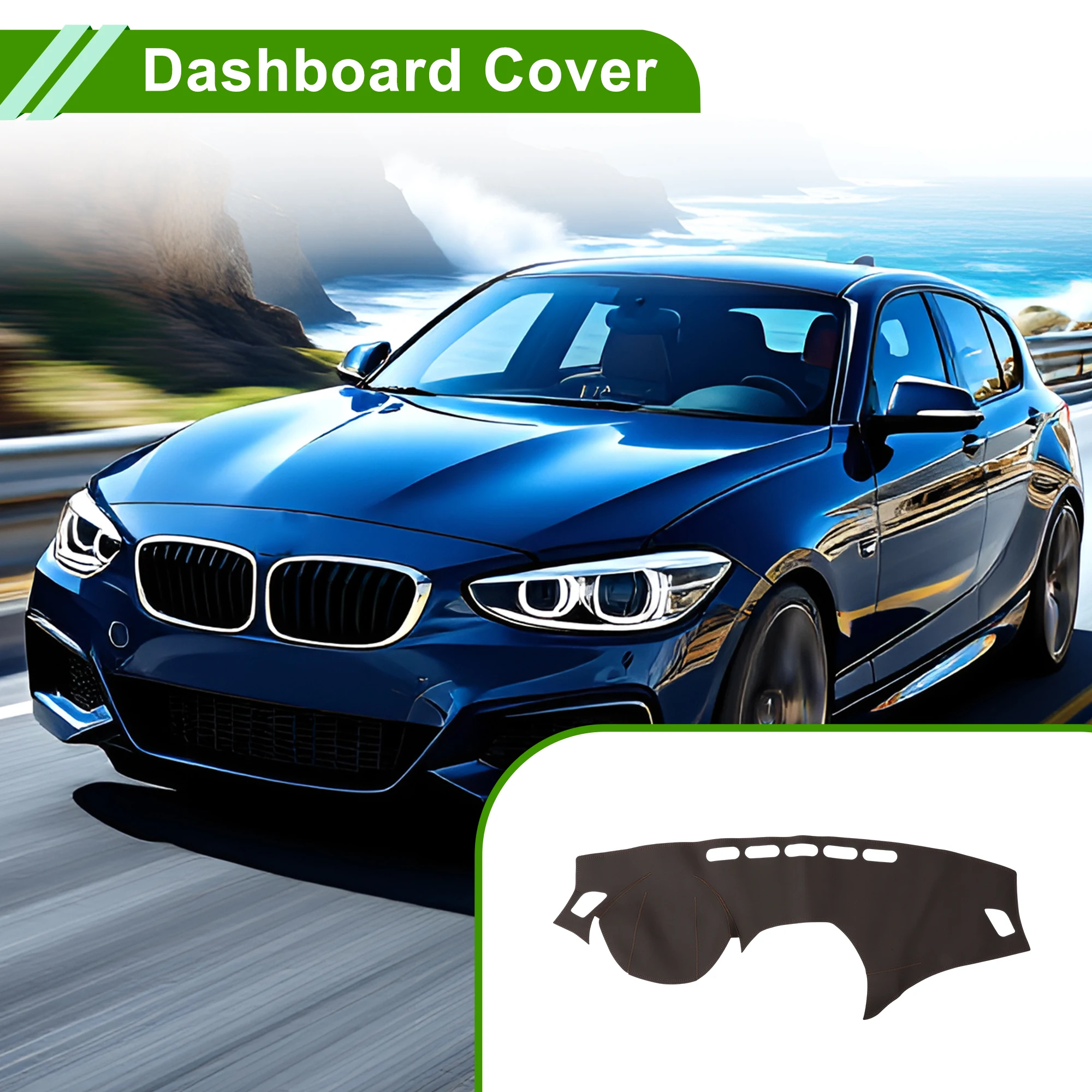 

UXCELL Dash Cover for BMW 1 series 12-16 without Hud Dashboard Cover Leather Brown 1 pc