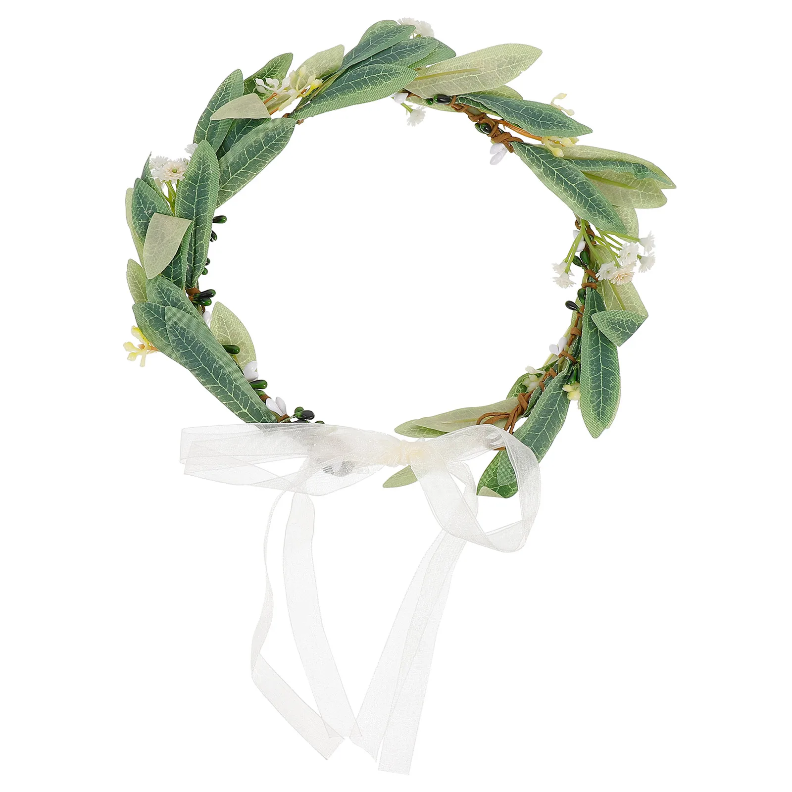 

1pc Olive Leaf Wreath Lightweight Hair Hoop For Wedding Party Bridal Flower Headband Cosplay Photo Prop Festival Accessory