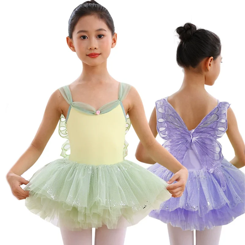 

Girl Ballet Skirt Romper Set Tutu Gymnastics Ballet Leotards Girls Jumpsuits Suit Dance Costume Children's Clothing Outfits