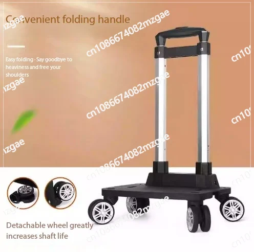 Portable Folding Aluminum Alloy Universal Aircraft Wheel Pull Cart Student Backpack Schoolbag Tie Rod Light Trailer