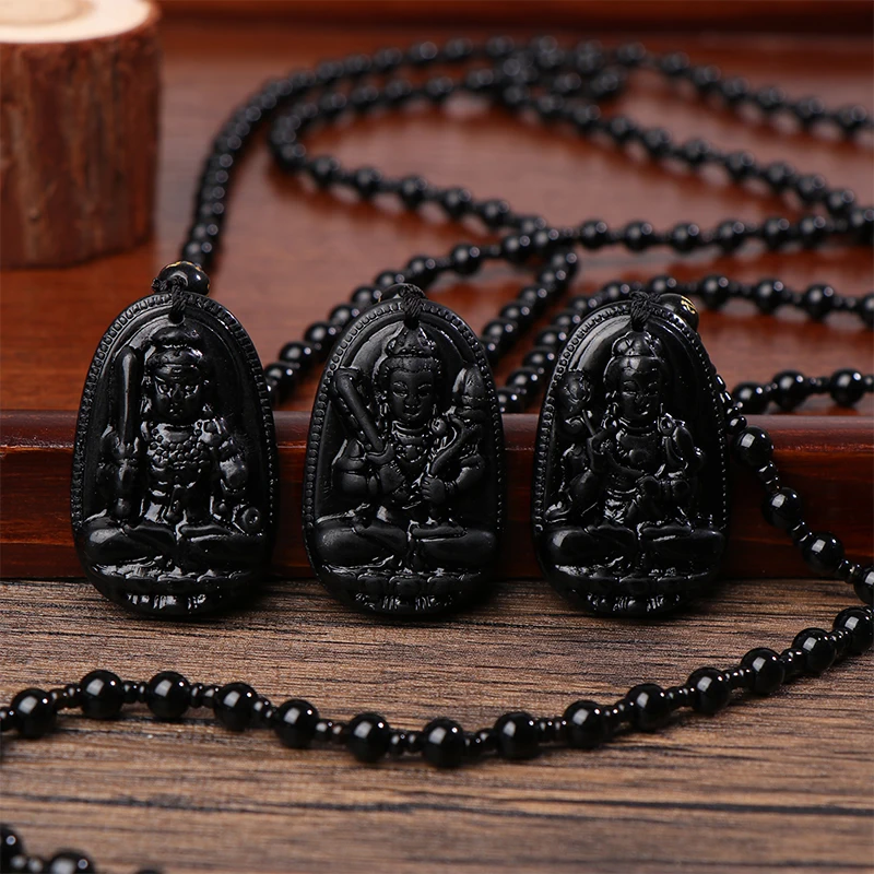 Amitabha Pendant Necklace Carved Buddha Lucky Amulet Necklaces For Women Men Jewelry Gifts