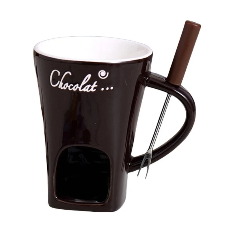 MXLA Praktischer Keramik Fondue Cup Accessoire Individuelle Keramik Fondue Cup perfekt für Schokoladenbutter und Käse Schmelzen