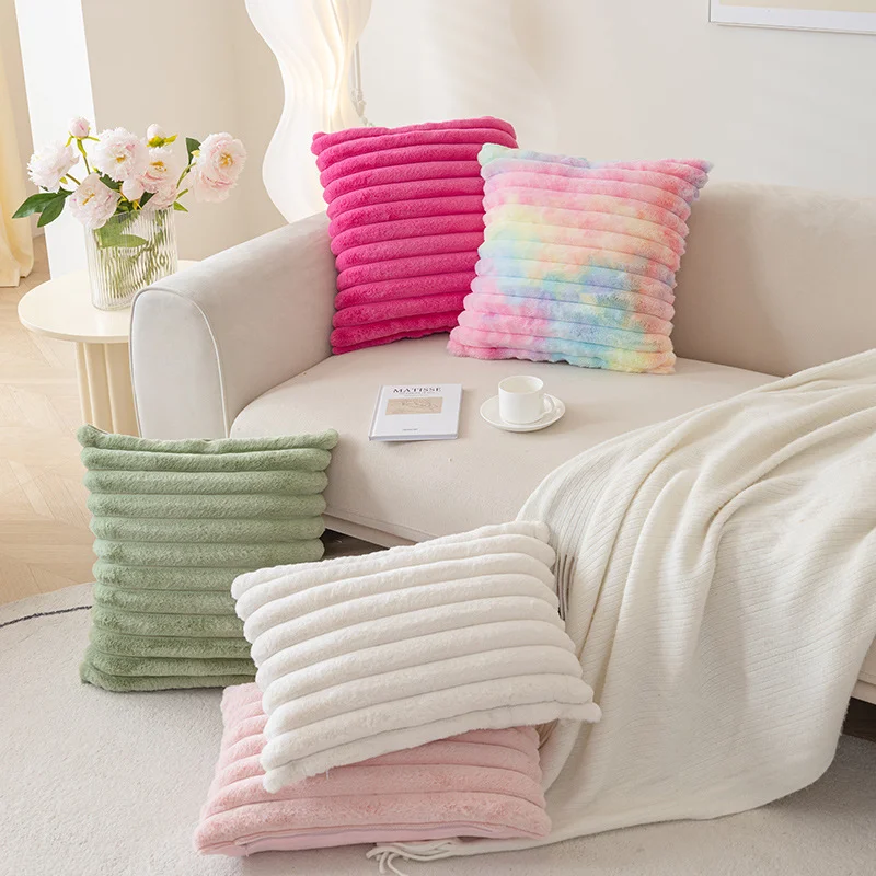 striped corduroy pillow box creative home fabric pillow case for sofa bedroom car, home decoration home decor room decoration