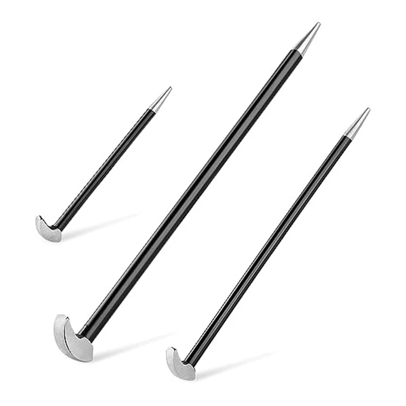 Rolling Head Pry Bar Set Ladies Foot Mechanical Pry Bar,Car Pry Bar,Heel Lever 6 Inches 12 Inches 16 Inches,3PCS Easy Install