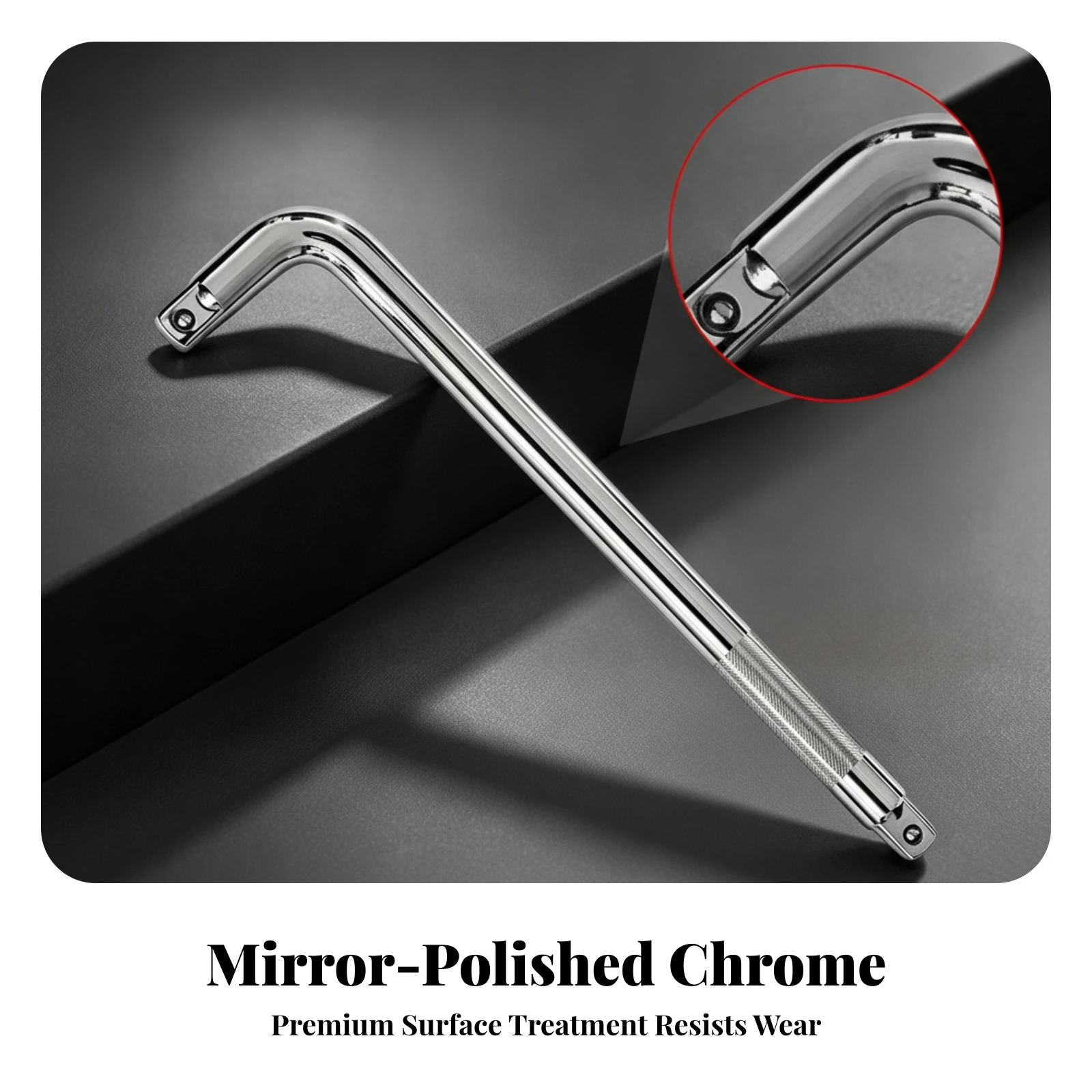 Socket Drive Bar Heavy-Duty Extension Bar with Knurled Grip Hand Tool Tight Confined Areas Mirror-Polished for Mechanics view 4