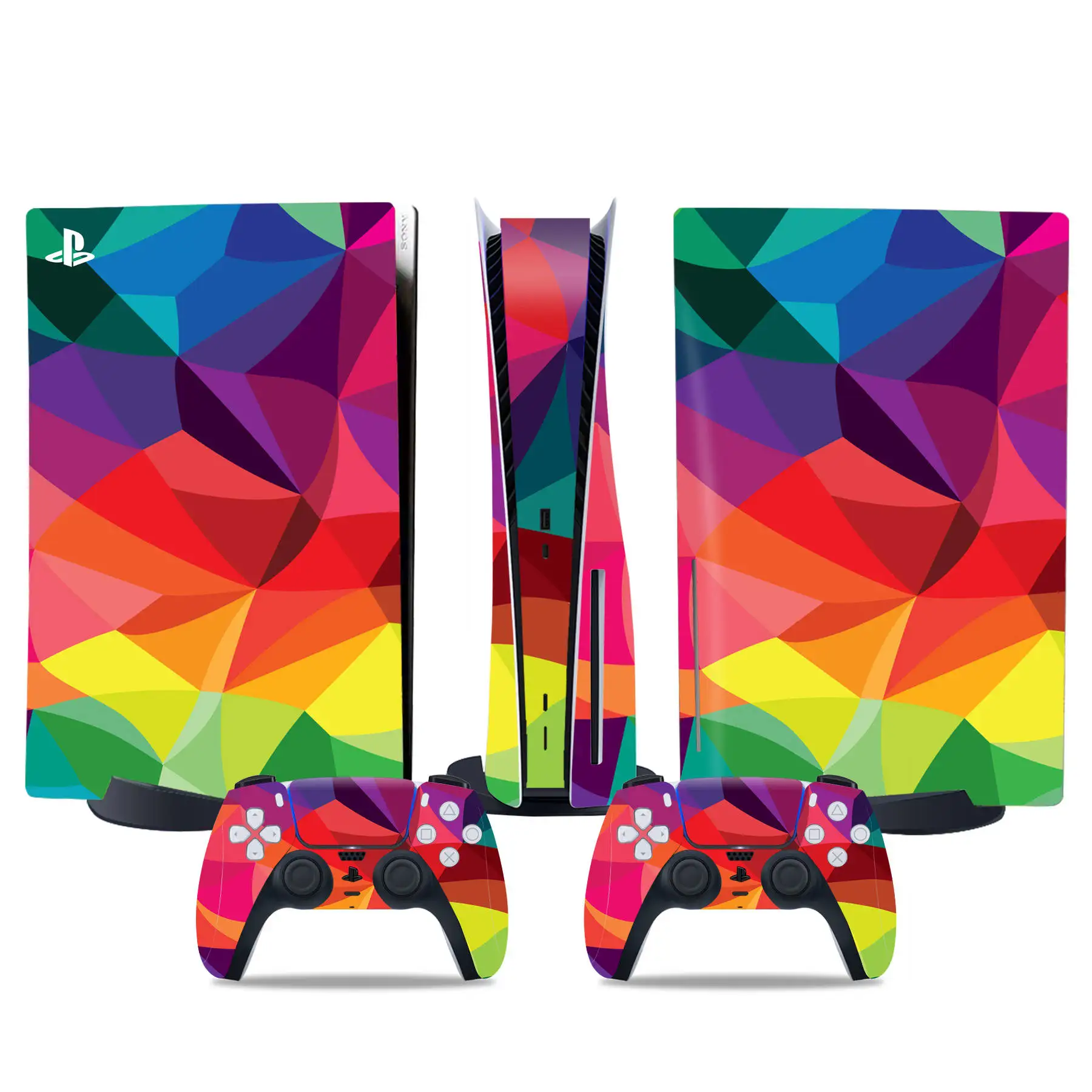 Наклейка из углеродного волокна для PS5 Disk Edition, наклейка для консоли PS5 и 2 контроллера