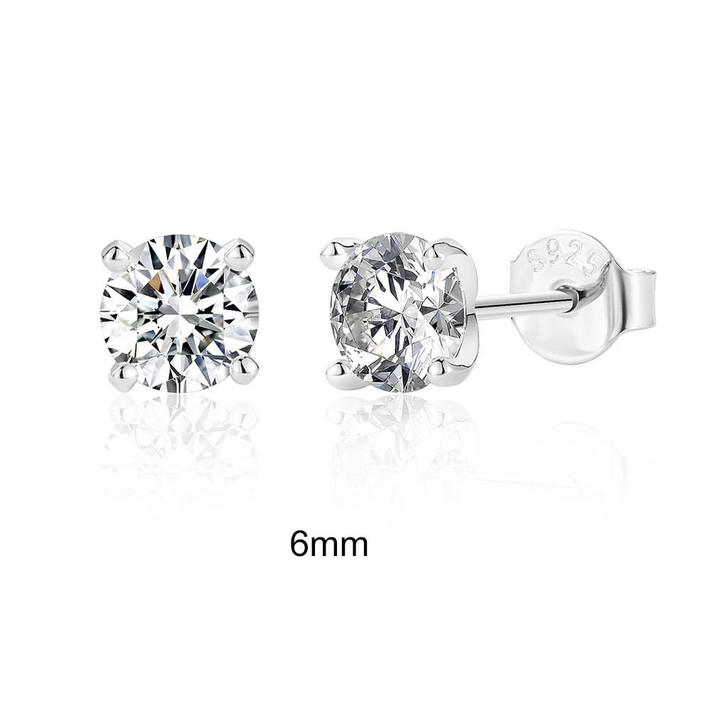 Panci Pengawetan 0.5-1.2 Karat D Warna Moissanite Telinga Stud Anting-Anting untuk Wanita 925 Sterling Silver Berkilau Tembus Anting-Anting Perhiasan