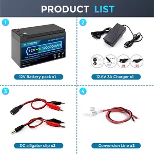 12 V 150000-in şarj edilebilir Pil lityum-Oh, fazla 6,000 döngüleri, ve derin, off-grid için, RV, güneş enerjisi sistemi, back up ev, UPS, deniz, Pillerin ilk 10 satışı, derin çevrim, - №9