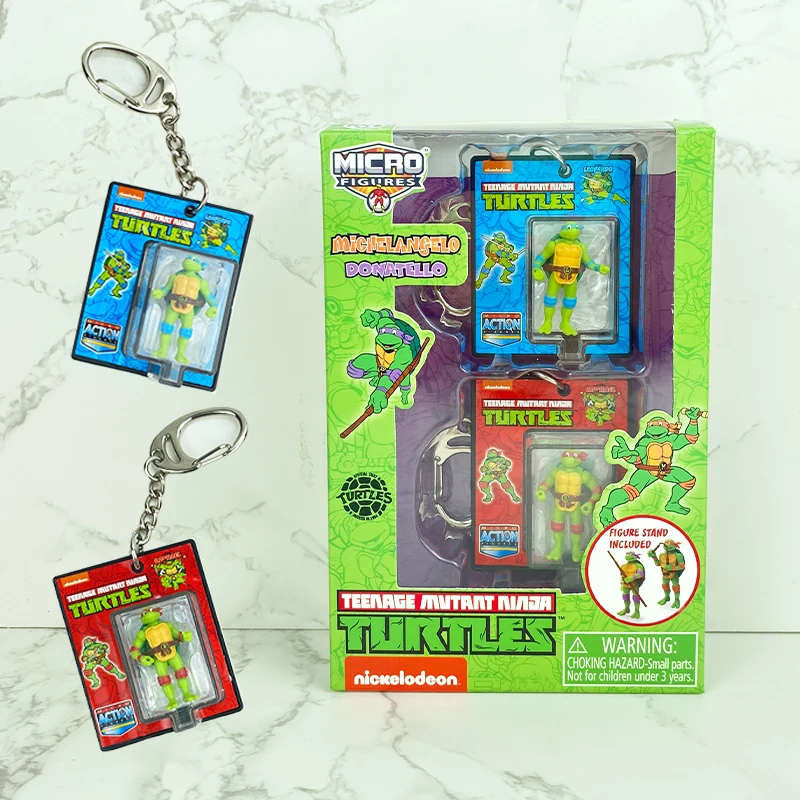 Worlds Smallest Teenages Mutants Ninja Turtles Micro Leonardo Da Vinci Raphael Figure Model Pendant Toys Collect Ornaments