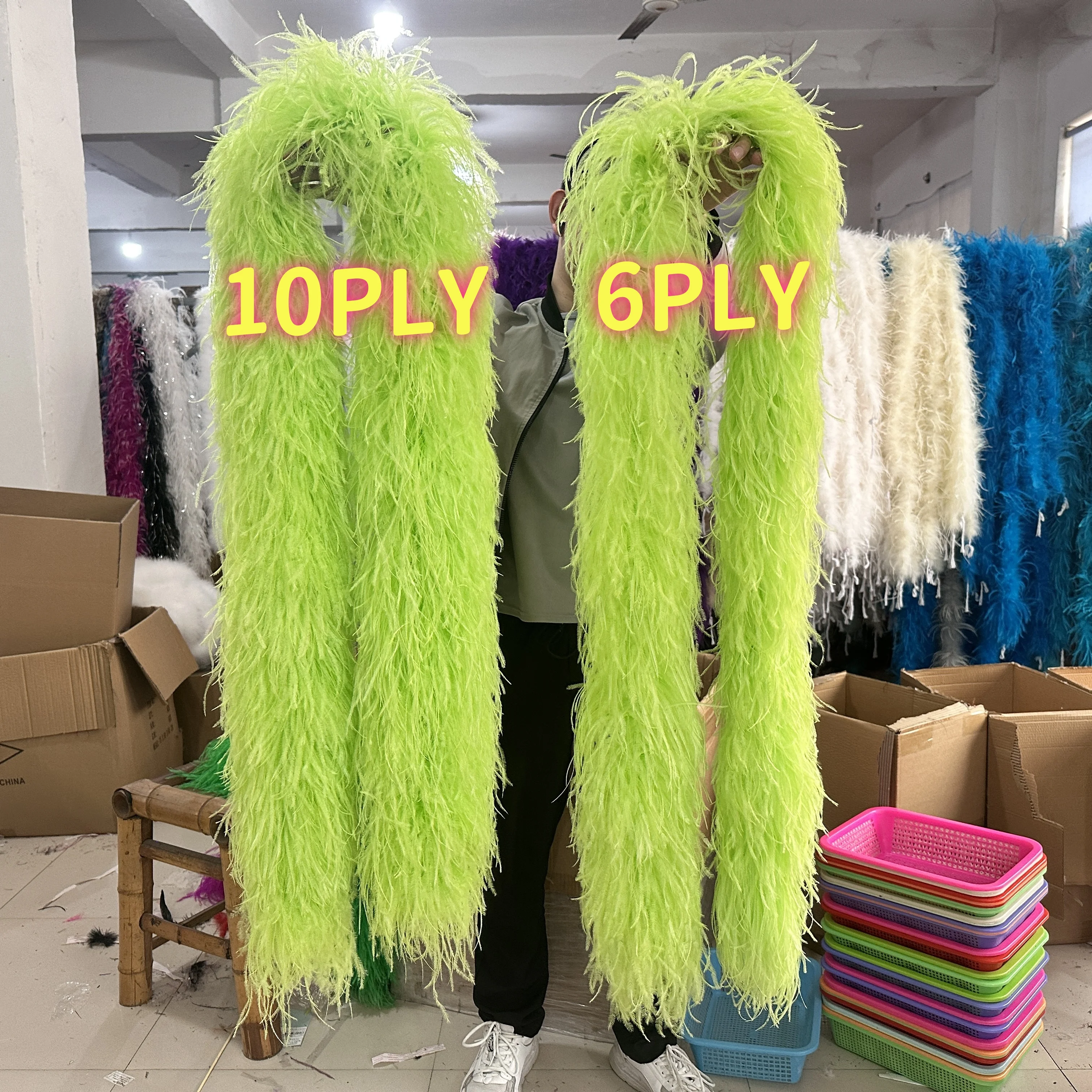 

2 4 6 10 15 Ply Thick Ostrich Feather Boa 2 M Costume Party Clothing Sewing Decoration Plumes Shawl Real Ostrich Feathers Scarfs