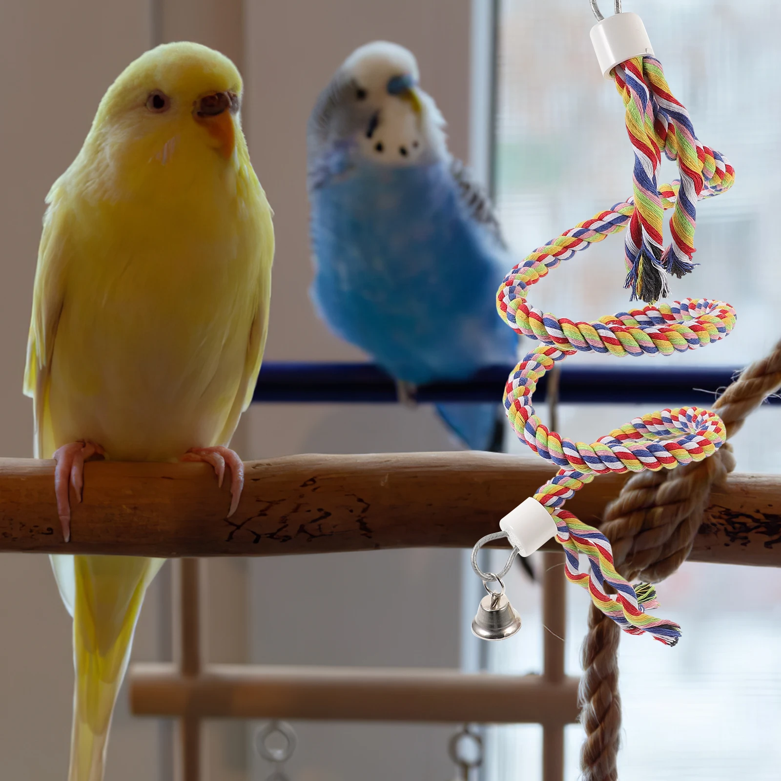 

2Pcs Cage Bracket Accessories Perch Parrot Toy Cages Hanging Small Rope Parrot St Bird Perch St Rope Perches Bird Toys Pet