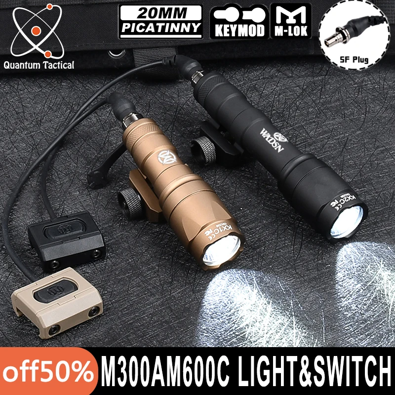 

Tactical M600C Flashlight Set Wadsn M300A Scout Light m600 Spotlight Remote Mod Button Pressure Switch Fit Mlok Keymod 20MM Rail