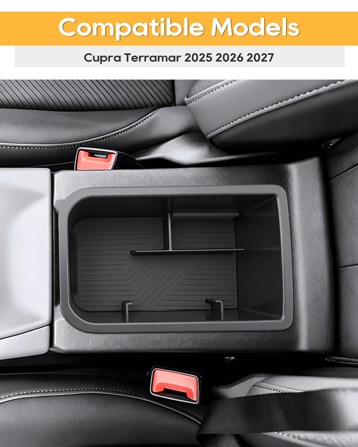 LFOTPP Auto-Zentralaufbewahrungsbox für Cupra Terramar 2025 2026 Armlehnenbox-Aufbewahrung Auto-Innenausstattung Cupra Terramar 2025 Zubehör – Detail 2