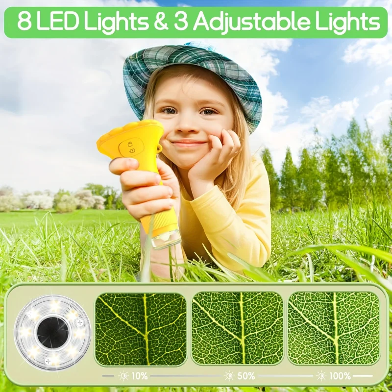 مجهر رقمي جديد للأطفال 2 بوصة شاشة IPS 1000 عدسة مكبرة مجهر جيب عالي الدقة