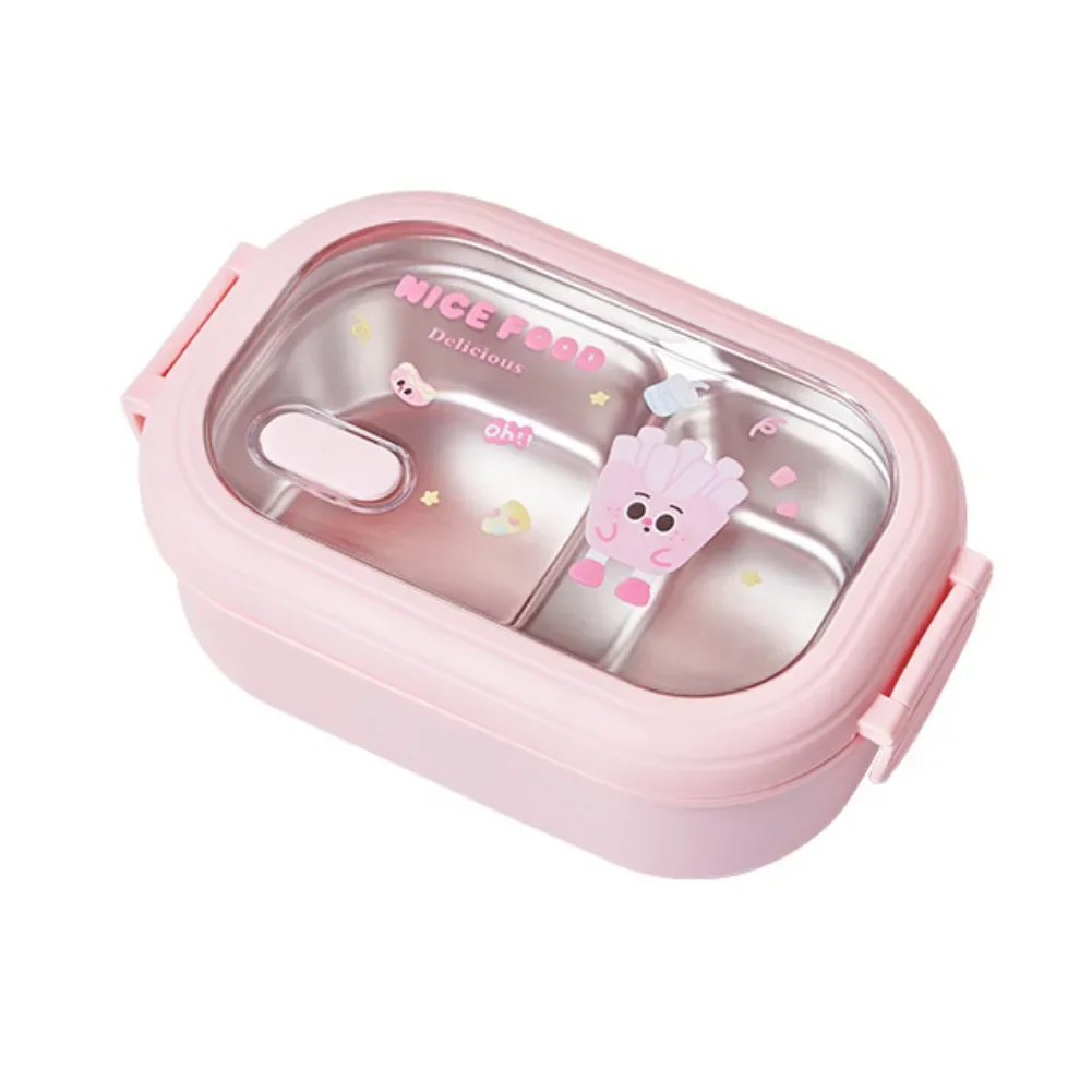 Leak Proof Stainless Steel Lunch Box Featuring Thermal Insulation and Removable Dividers for Portion Control Food Containers