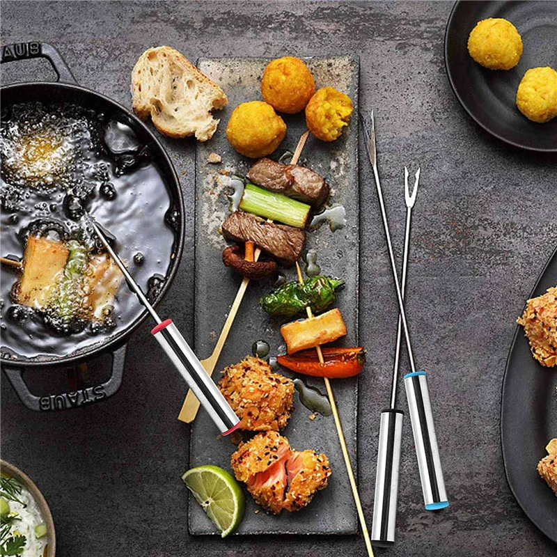 YLS-3X Fondue Cheese Sticks Fondue Set For Maker Swiss Cheese, Stainless Steel Fondue Forks Marshmallow Roasting