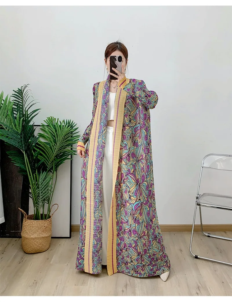 

abaya Mosong Fashion Miyake Pleated The new summer 2024 print elegant cardigan over women's abaya