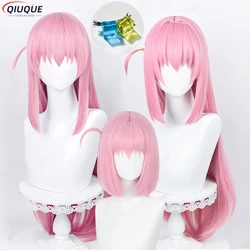 High Quality Anime Bocchi The Rock! Cosplay Gotou Hitori Cosplay Wig 80cm Long Pink Straight Heat Resistant Hair Wigs + Wig Cap