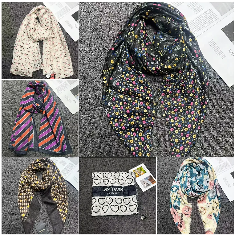 Original foreign trade order, Italian brand, fashion new product, sunshade, warmth, knitted printed women's scarf, shawl