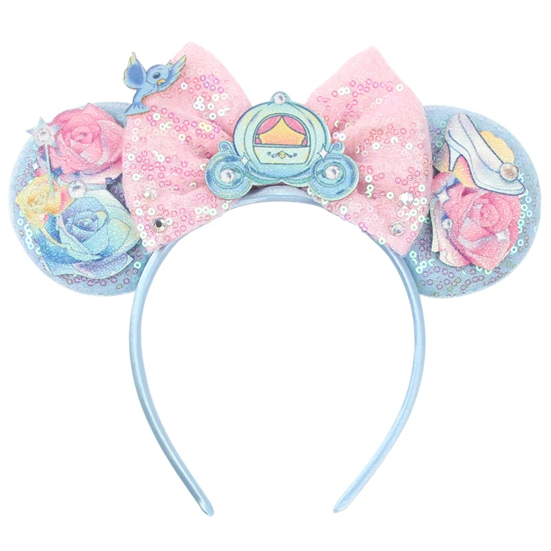 1pc Süße Minnie Maus Ohr Prinzessin Haarband Mädchen Cartoon Blume Vogel Sparkle Bogen Leistung Fotografie Requisiten Haar Zubehör