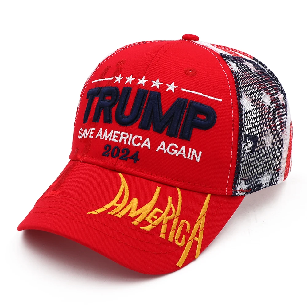 Trump 2024 Cap, salva di nuovo l\'america, cappello mimetico sportivo ricamato a maglia, riprendi l\'america