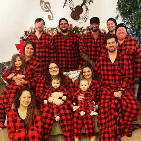Christmas Parent-Child Outfit Pajamas Loungewear Burgundy Plaid Long Sleeve Trouser Pijamas Suit Loose Casual Homewear Nightwear