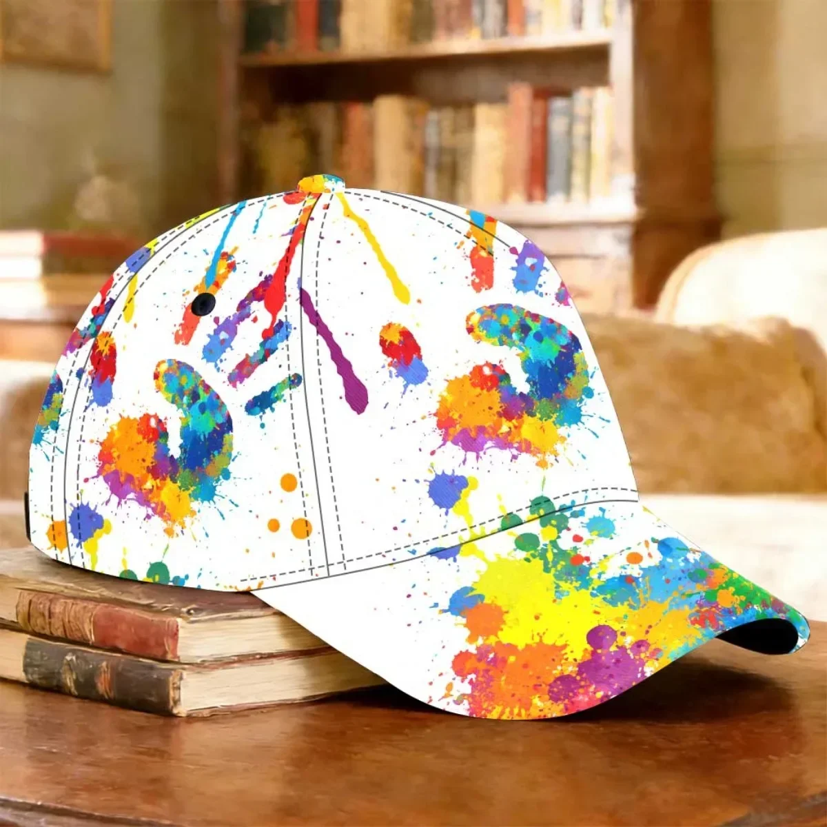 Custom Hats 1pc Colorful Hand Splash Baseball Cap Driver Cap Dancing Comfortable Workout Jogging Street Style Trucker Cap