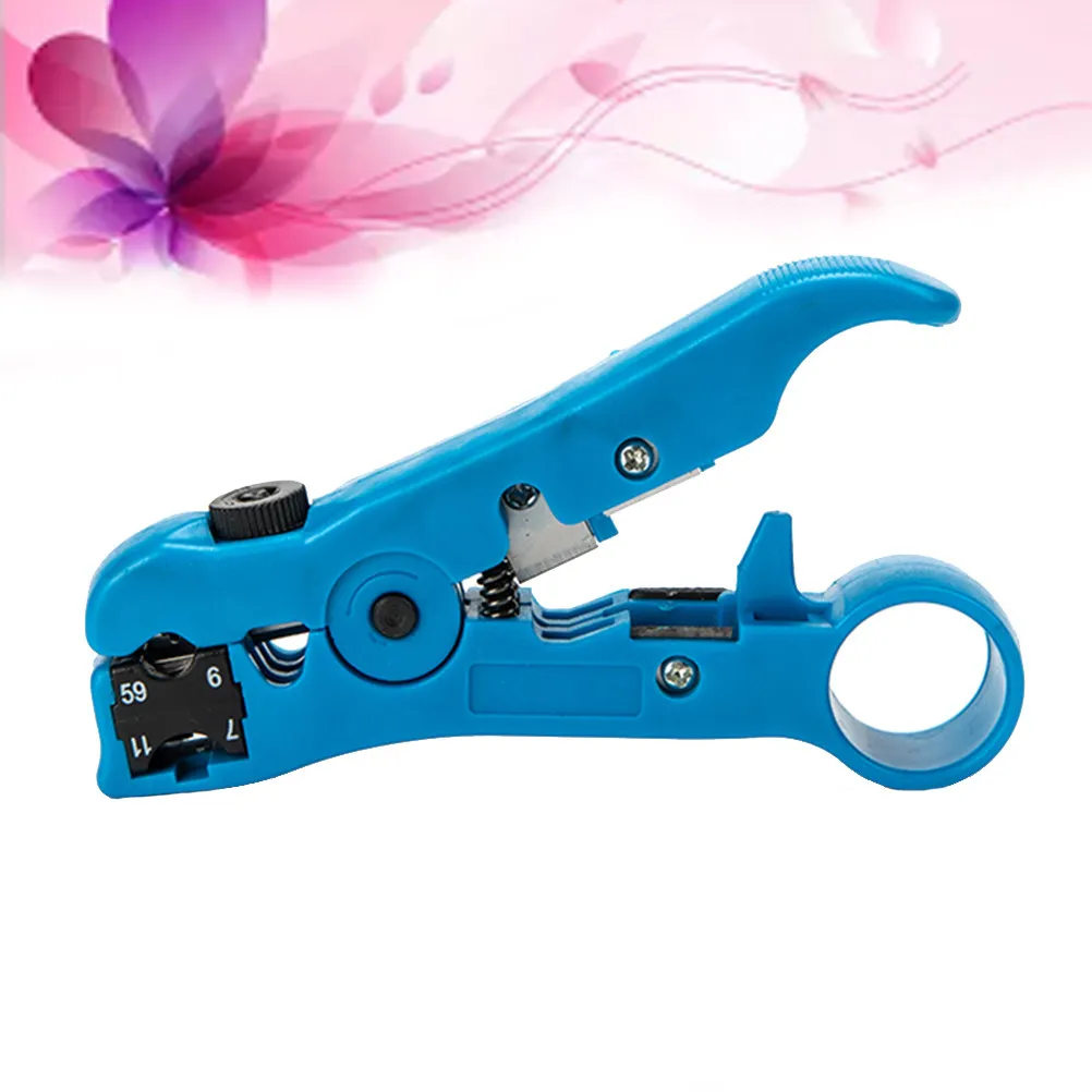 Multi Functional Coaxial Cable Stripper Blue Professional Grade High Strength Steel Durable Plastic Wire Stripper Compression