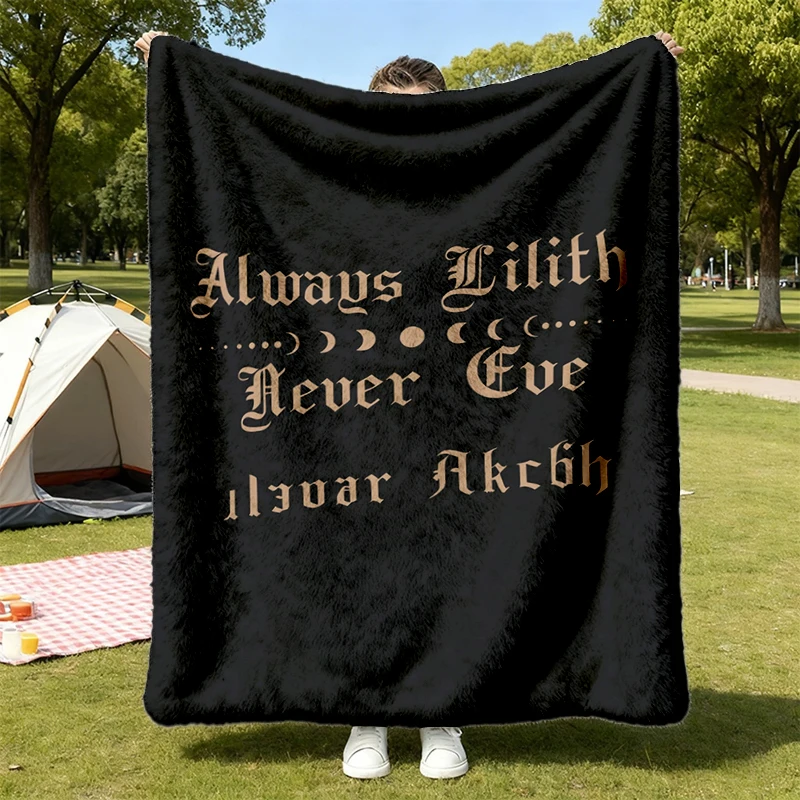 Always Lilith Never Eve Warm Blanket, Empowerment Soft Blanket, Goth Witchy, Feminist Witch
