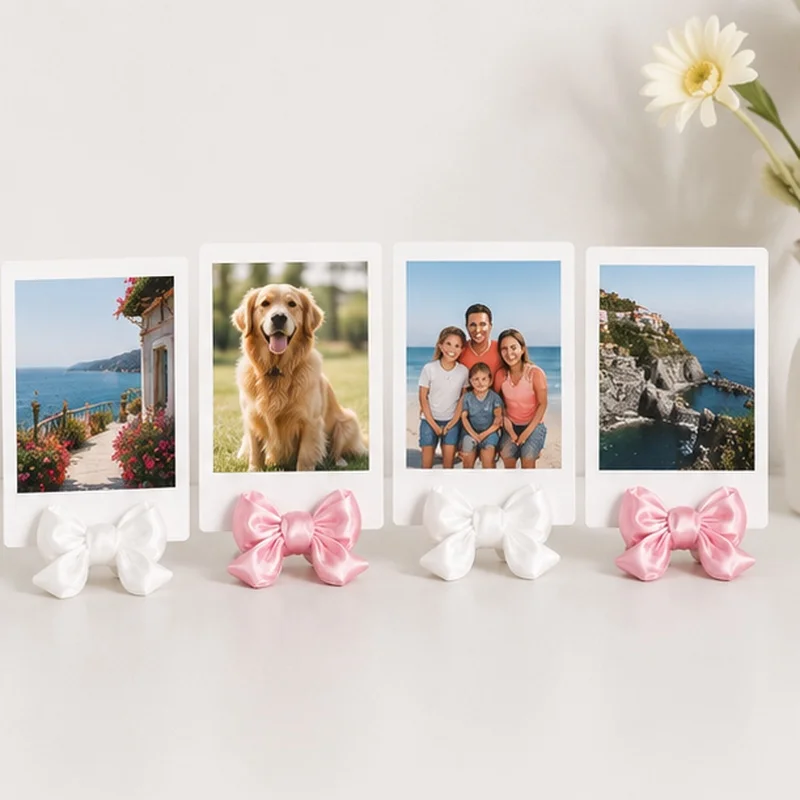 6Pcs Bow‑Shaped Photo Display Clips, Decorative Clips for Photo, Note and Postcard, Ideal for Desk Bedroom Decor & Gift Giving